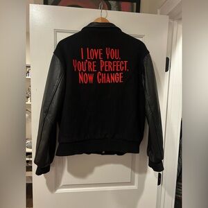 Black bomber varsity jacket